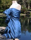 Sky Blue Air Mini Dress With Front Center Bow