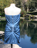 Sky Blue Air Mini Dress With Front Center Bow