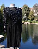 Black Blue Beaded Sparkle Lacetop Dress