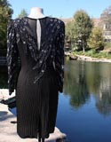 Black Blue Beaded Sparkle Lacetop Dress