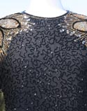 Black & Gold Full Beaded Sparkle With Mermaid Bottom
