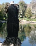 Black & Gold Full Beaded Sparkle With Mermaid Bottom