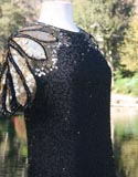 Black & Gold Full Beaded Sparkle With Mermaid Bottom