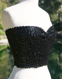 Black Sequin Strapless Breast Contour Bra