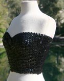 Black Sequin Strapless Breast Contour Bra