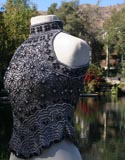 Gray & Black Flower Beaded Sleeveless Top