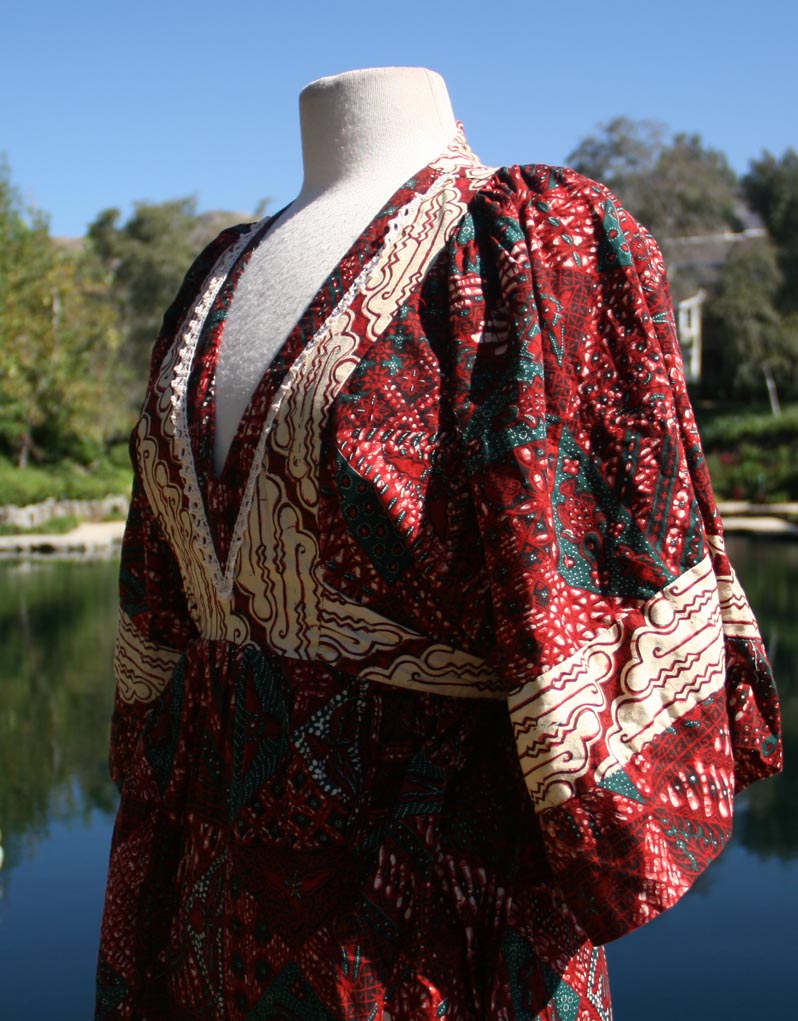 Red Dark & Green Blanket Pattern Dress