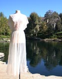 Tan Sheer Middle Split Long Nighty