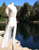 Tan Sheer Middle Split Long Nighty