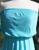Teal Strapless Soft Pleated Top Summer Bottom