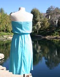 Teal Strapless Soft Pleated Top Summer Bottom