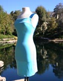 Teal Form Fit Sparkle Straps Dress