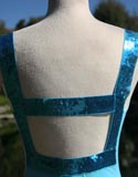Teal Form Fit Sparkle Straps Dress