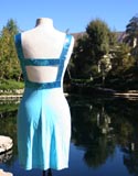 Teal Form Fit Sparkle Straps Dress