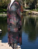 Black Long Shear Paint Brush Color Pattern Robe
