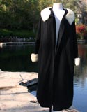 Black Wool With Fur Collar And Sleeve Coat