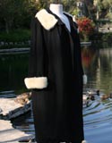 Black Wool With Fur Collar And Sleeve Coat