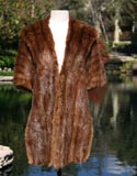 Brown Fur Shawl Long Front Tail