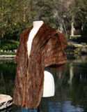 Brown Fur Shawl Long Front Tail