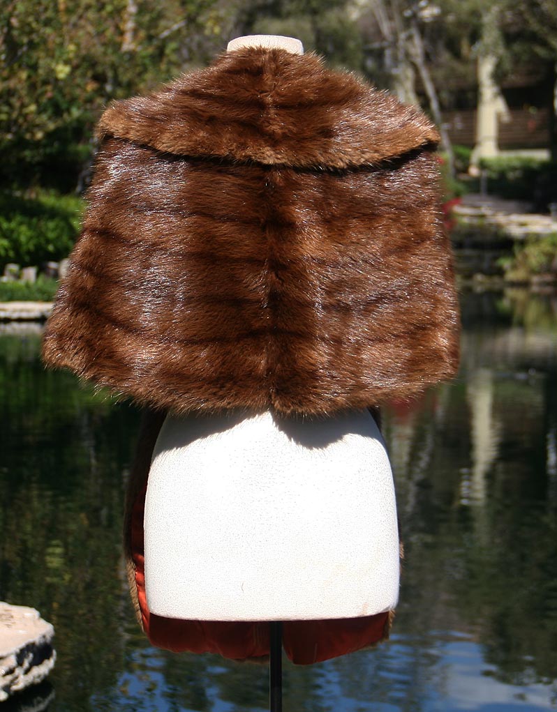 Brown Fur Shawl Long Front Tail