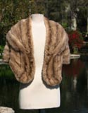 Fur Light Brown Round Crop Corner Stole