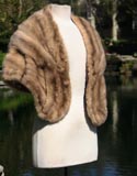 Fur Light Brown Round Crop Corner Stole
