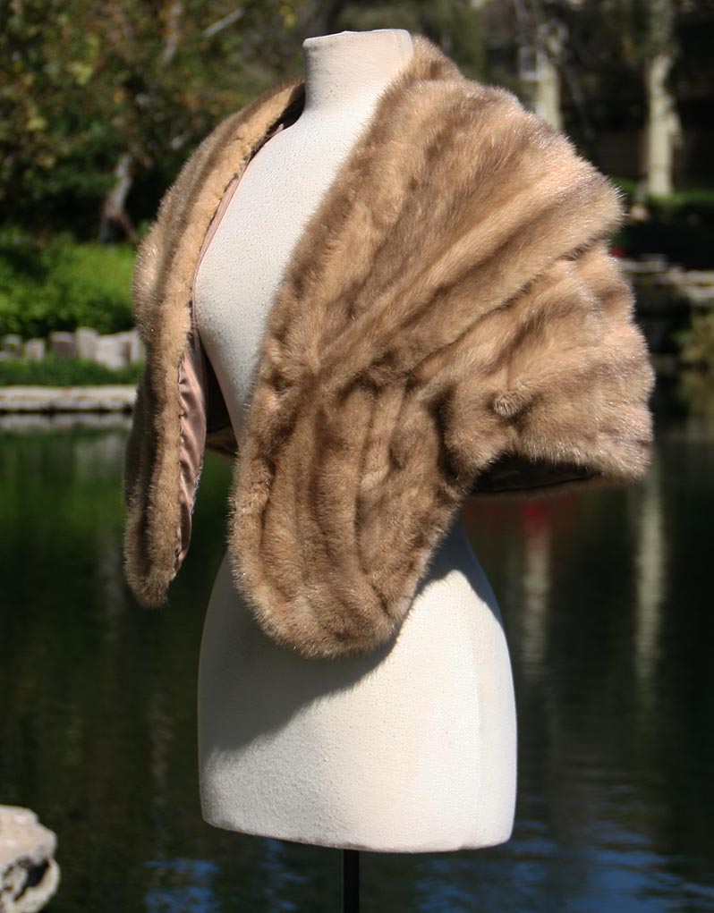 Fur Light Brown Round Crop Corner Stole