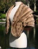 Fur Light Brown Round Crop Corner Stole