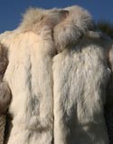 Fur White With Knit Gray Sleeves Jacket