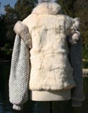 Fur White With Knit Gray Sleeves Jacket