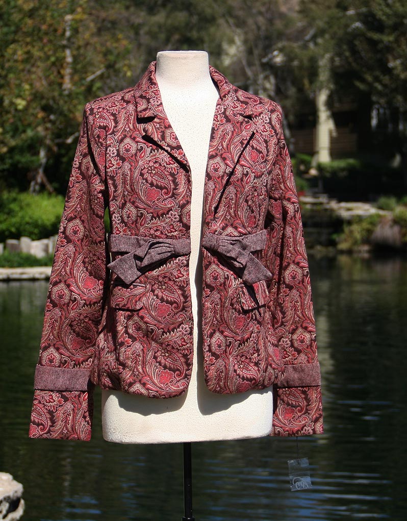 Paisley Pink And Lavendar Crop Jacket