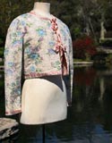 Pink And Lavendar Flower Lace Tie Crop Jacket