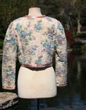 Pink And Lavendar Flower Lace Tie Crop Jacket