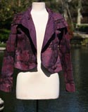 Purple And Black Splatter Pattern Crop Jacket