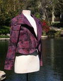 Purple And Black Splatter Pattern Crop Jacket