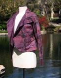 Purple And Black Splatter Pattern Crop Jacket