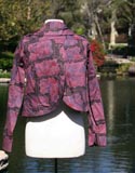 Purple And Black Splatter Pattern Crop Jacket