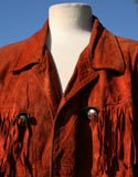 Rust Orange Suede Frills Pot-A-Dot Sleeves
