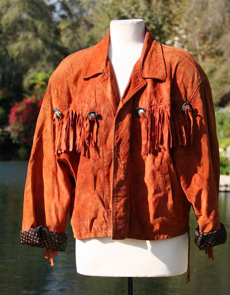 Rust Orange Suede Frills Pot-A-Dot Sleeves