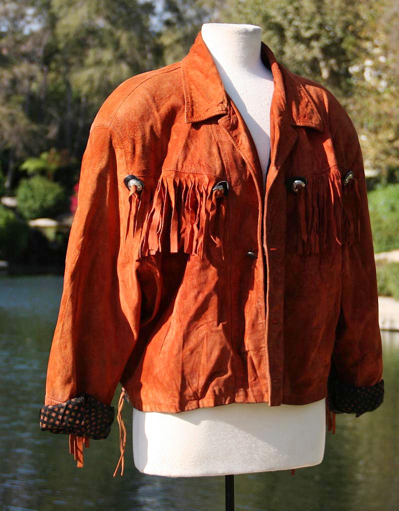 Rust Orange Suede Frills Pot-A-Dot Sleeves