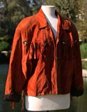 Rust Orange Suede Frills Pot-A-Dot Sleeves