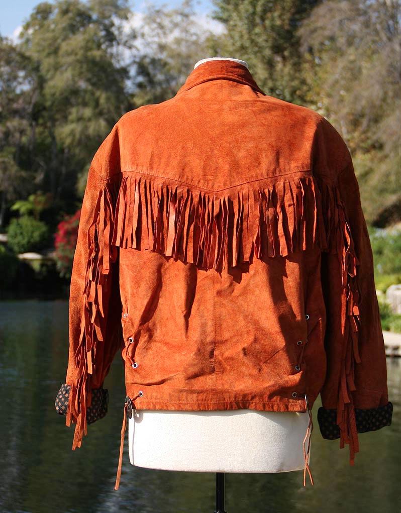 Rust Orange Suede Frills Pot-A-Dot Sleeves