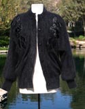 Soft Gray Charcoil Flower Embroidered Sweater