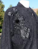 Soft Gray Charcoil Flower Embroidered Sweater