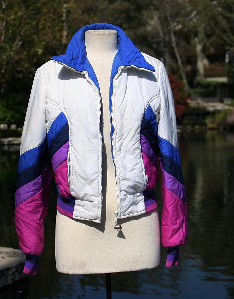 White Rainbow Color Ski Jacket