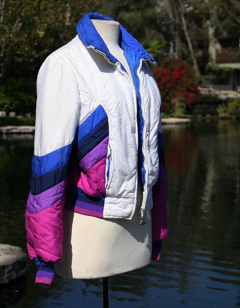 White Rainbow Color Ski Jacket