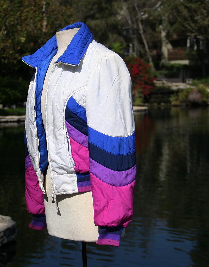 White Rainbow Color Ski Jacket