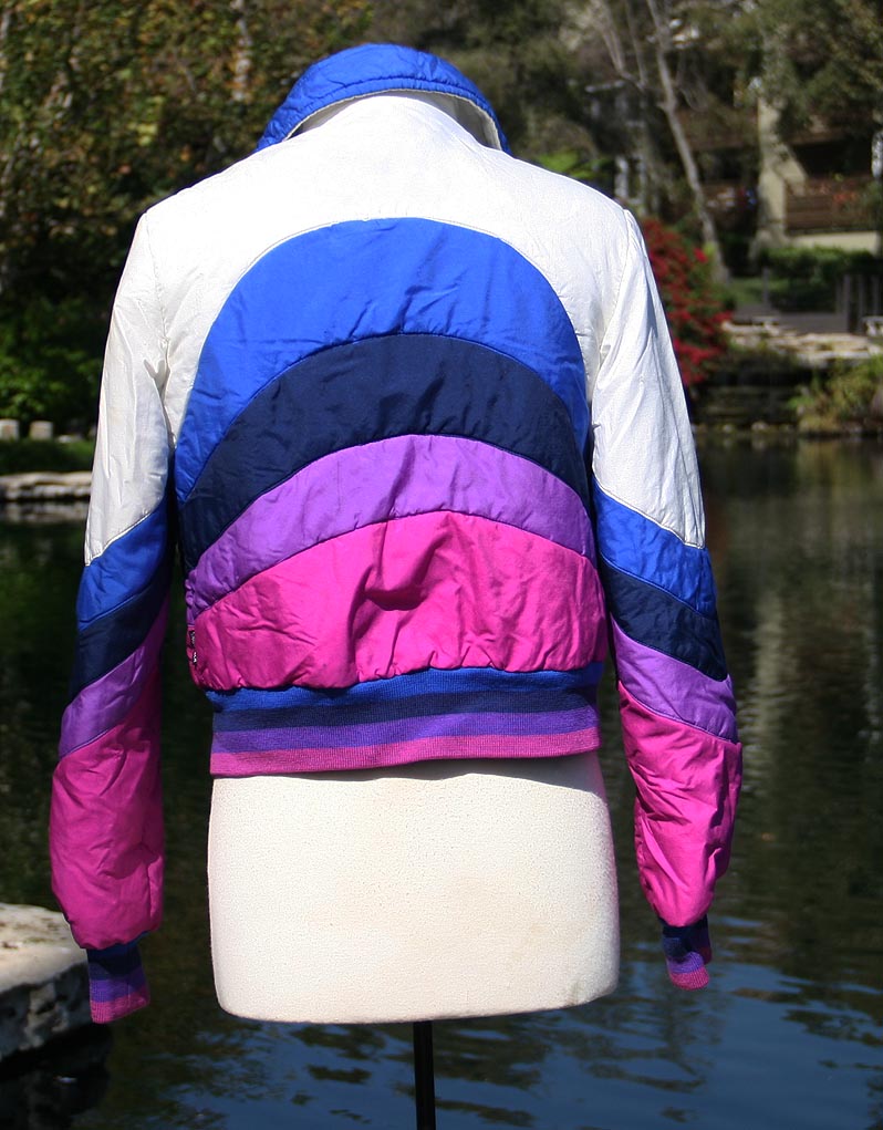 White Rainbow Color Ski Jacket