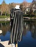 Black Gray Vertical Stripe With Matching Belt Dress