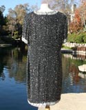 Black Grey Sparkle Raised Beaded Design Dress